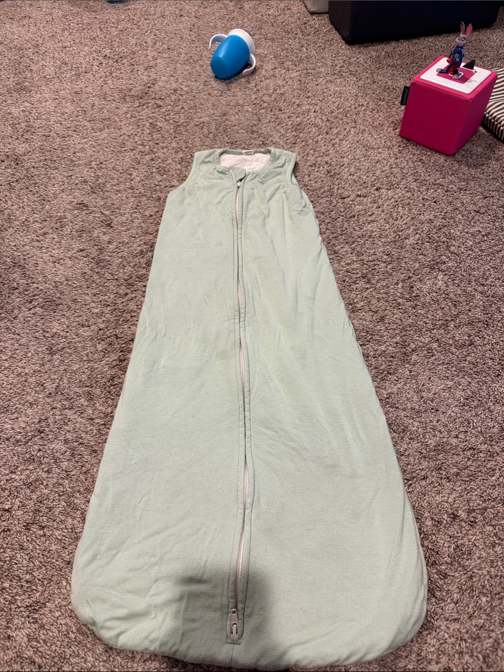 Mint Green Zip-Front Sleep Sack Dress